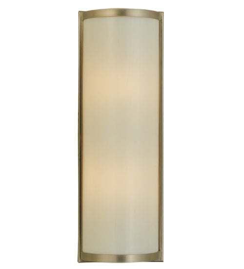 Meyda Lighting Cilindro 6" 2-Light Brushed Nickel Wall Sconce With White Art Shade Glass