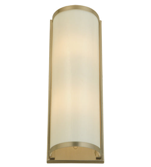 Meyda Lighting Cilindro 6" 2-Light Brushed Nickel Wall Sconce With White Art Shade Glass
