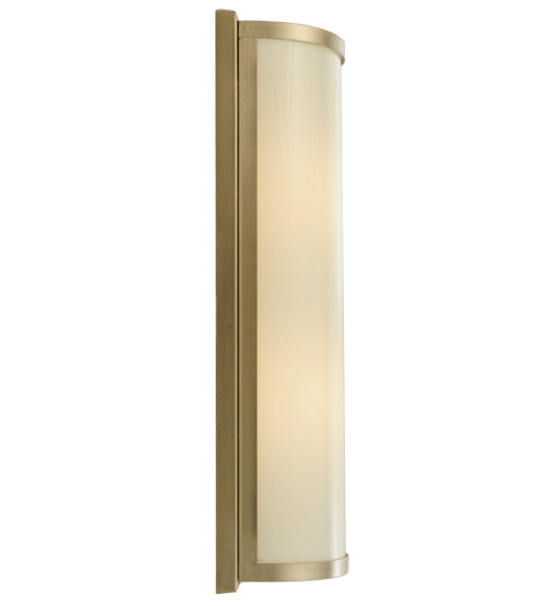 Meyda Lighting Cilindro 6" 2-Light Brushed Nickel Wall Sconce With White Art Shade Glass