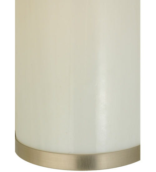 Meyda Lighting Cilindro 6" 2-Light Brushed Nickel Wall Sconce With White Art Shade Glass