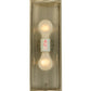 Meyda Lighting Cilindro 6" 2-Light Brushed Nickel Wall Sconce With White Art Shade Glass
