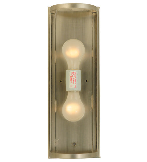 Meyda Lighting Cilindro 6" 2-Light Brushed Nickel Wall Sconce With White Art Shade Glass