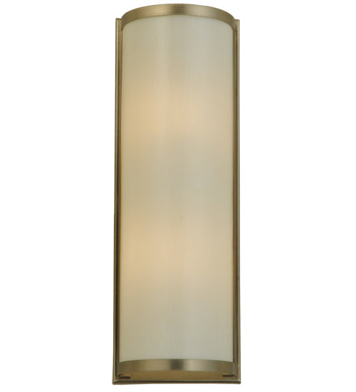 Meyda Lighting Cilindro 6" 2-Light Brushed Nickel Wall Sconce With White Art Shade Glass