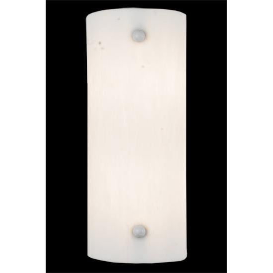 Meyda Lighting Cilindro 6" 2-Light White Wall Sconce With Frosted Shade Glass