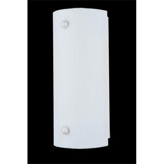 Meyda Lighting Cilindro 6" 2-Light White Wall Sconce With Frosted Shade Glass