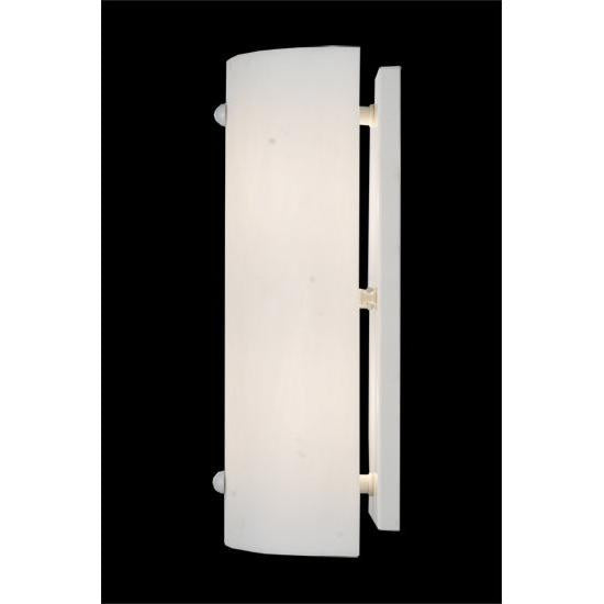 Meyda Lighting Cilindro 6" 2-Light White Wall Sconce With Frosted Shade Glass