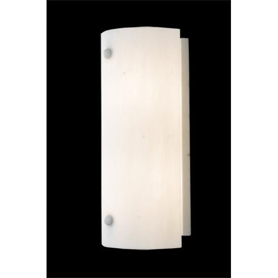 Meyda Lighting Cilindro 6" 2-Light White Wall Sconce With Frosted Shade Glass