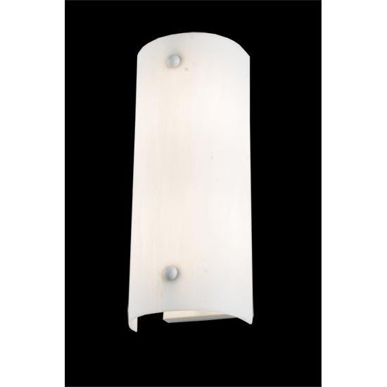 Meyda Lighting Cilindro 6" 2-Light White Wall Sconce With Frosted Shade Glass