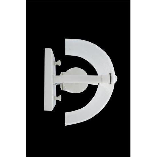 Meyda Lighting Cilindro 6" 2-Light White Wall Sconce With Frosted Shade Glass