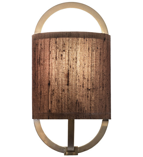 Meyda Lighting Cilindro 6" Antique Copper Alta Wall Sconce With Cocoa Textrene Shade