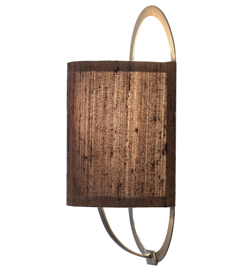 Meyda Lighting Cilindro 6" Antique Copper Alta Wall Sconce With Cocoa Textrene Shade