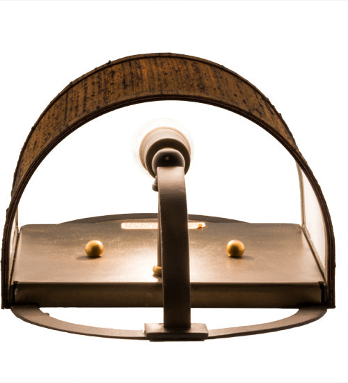 Meyda Lighting Cilindro 6" Antique Copper Alta Wall Sconce With Cocoa Textrene Shade