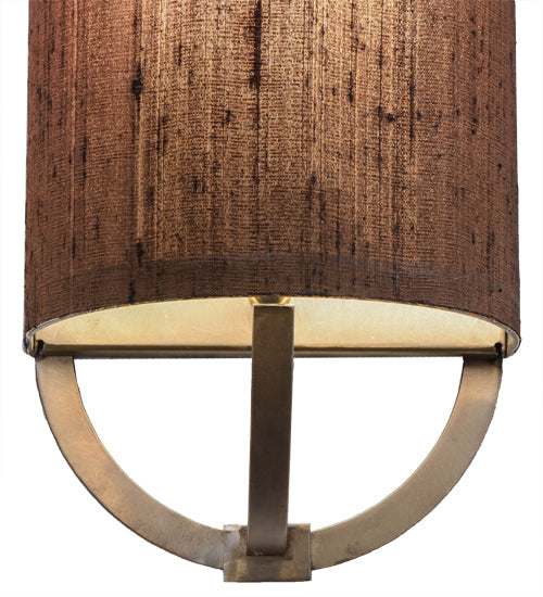 Meyda Lighting Cilindro 6" Antique Copper Alta Wall Sconce With Cocoa Textrene Shade