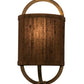 Meyda Lighting Cilindro 6" Antique Copper Alta Wall Sconce With Cocoa Textrene Shade