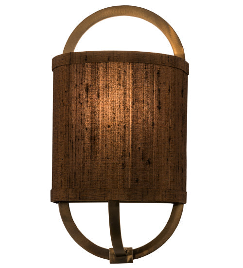 Meyda Lighting Cilindro 6" Antique Copper Alta Wall Sconce With Cocoa Textrene Shade