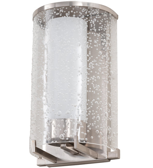 Meyda Lighting Cilindro 6" Chrome Lange Wall Sconce With Rainstone And Statuario Idalight Shade