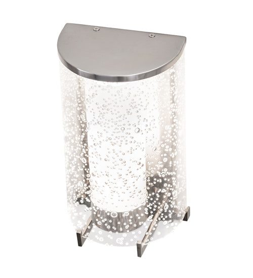 Meyda Lighting Cilindro 6" Chrome Lange Wall Sconce With Rainstone And Statuario Idalight Shade