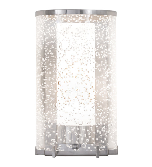 Meyda Lighting Cilindro 6" Chrome Lange Wall Sconce With Rainstone And Statuario Idalight Shade