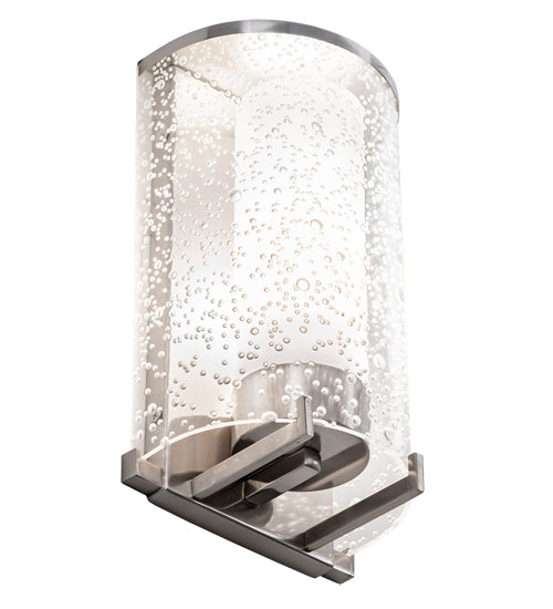 Meyda Lighting Cilindro 6" Chrome Lange Wall Sconce With Rainstone And Statuario Idalight Shade