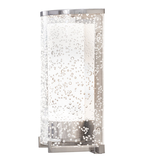 Meyda Lighting Cilindro 6" Chrome Lange Wall Sconce With Rainstone And Statuario Idalight Shade