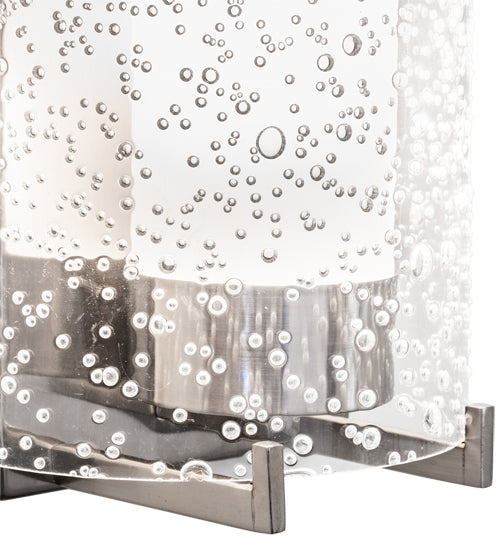Meyda Lighting Cilindro 6" Chrome Lange Wall Sconce With Rainstone And Statuario Idalight Shade