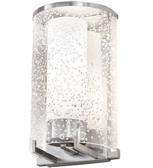 Meyda Lighting Cilindro 6" Chrome Lange Wall Sconce With Rainstone And Statuario Idalight Shade