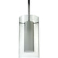 Meyda Lighting Cilindro 6" Chrome Mini Pendant Light With Clear and White Shade Glass