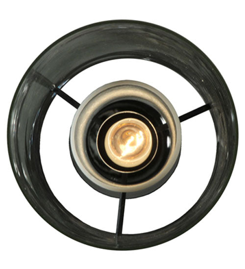 Meyda Lighting Cilindro 6" Chrome Mini Pendant Light With Clear and White Shade Glass