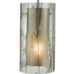 Meyda Lighting Cilindro 6" Nickel Branches Mini Pendant Light With Clear and White Fractures Shade Glass
