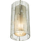 Meyda Lighting Cilindro 6" Nickel Branches Mini Pendant Light With Clear and White Fractures Shade Glass