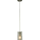 Meyda Lighting Cilindro 6" Nickel Branches Mini Pendant Light With Clear and White Fractures Shade Glass