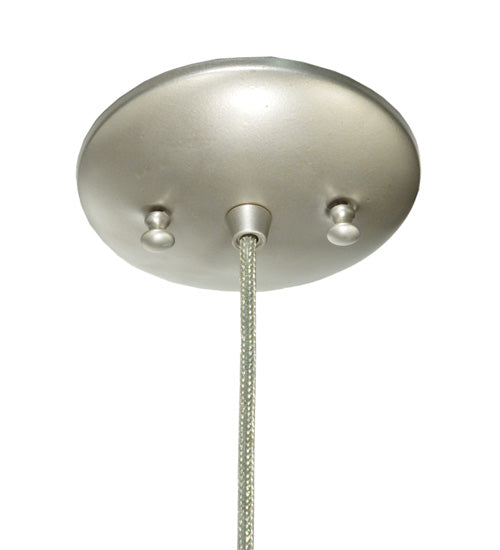 Meyda Lighting Cilindro 6" Nickel Branches Mini Pendant Light With Clear and White Fractures Shade Glass