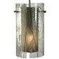 Meyda Lighting Cilindro 6" Nickel Branches Mini Pendant Light With Clear and White Fractures Shade Glass