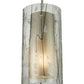 Meyda Lighting Cilindro 6" Nickel Branches Mini Pendant Light With Clear and White Fractures Shade Glass