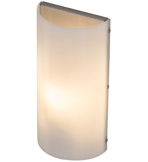 Meyda Lighting Cilindro 6" Nickel Wall Sconce With White Statuario Idalight Shade Glass