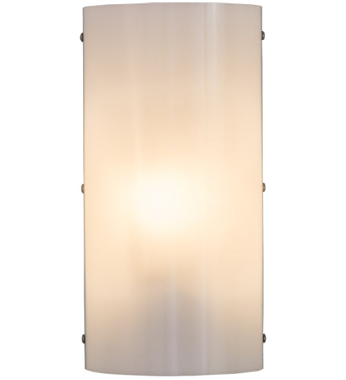 Meyda Lighting Cilindro 6" Nickel Wall Sconce With White Statuario Idalight Shade Glass