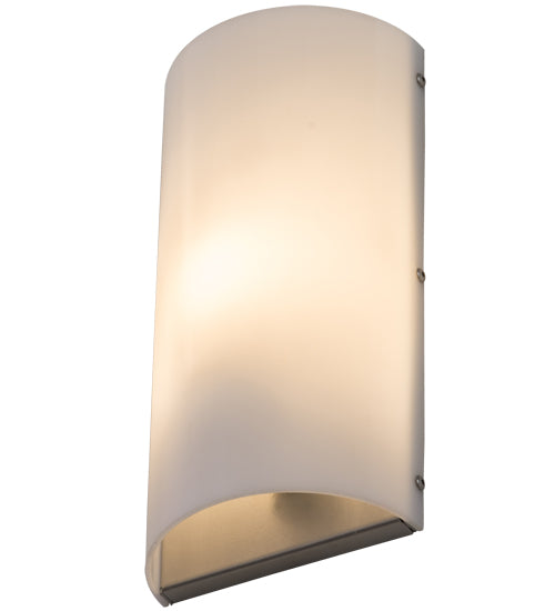 Meyda Lighting Cilindro 6" Nickel Wall Sconce With White Statuario Idalight Shade Glass