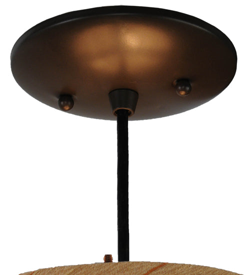 Meyda Lighting Cilindro 6" Oil Rubbed Bronze Burlap Pendant Light With Bronze Shade