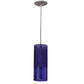 Meyda Lighting Cilindro 6" Sparkle Silver Play Mini Pendant Light With Frosted Blue Idalight Shade Glass