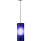 Meyda Lighting Cilindro 6" Sparkle Silver Play Mini Pendant Light With Frosted Blue Idalight Shade Glass