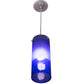 Meyda Lighting Cilindro 6" Sparkle Silver Play Mini Pendant Light With Frosted Blue Idalight Shade Glass