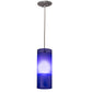 Meyda Lighting Cilindro 6" Sparkle Silver Play Mini Pendant Light With Frosted Blue Idalight Shade Glass