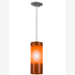 Meyda Lighting Cilindro 6" Sparkle Silver Play Mini Pendant Light With Frosted Orange Idalight Shade Glass