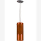Meyda Lighting Cilindro 6" Sparkle Silver Play Mini Pendant Light With Frosted Orange Idalight Shade Glass