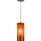 Meyda Lighting Cilindro 6" Sparkle Silver Play Mini Pendant Light With Frosted Orange Idalight Shade Glass