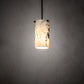 Meyda Lighting Cilindro 6" White Powder Coat Mini Pendant Light With Green & White Jadestone Shade