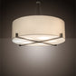 Meyda Lighting Cilindro 60" 10-Light Brushed Nickel Structure Pendant Light With Laura White Textrene And Statuario Idalight Shade