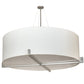 Meyda Lighting Cilindro 60" 10-Light Brushed Nickel Structure Pendant Light With Laura White Textrene And Statuario Idalight Shade