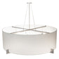 Meyda Lighting Cilindro 60" 10-Light Brushed Nickel Structure Pendant Light With Laura White Textrene And Statuario Idalight Shade