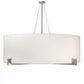 Meyda Lighting Cilindro 60" 10-Light Brushed Nickel Structure Pendant Light With Laura White Textrene And Statuario Idalight Shade